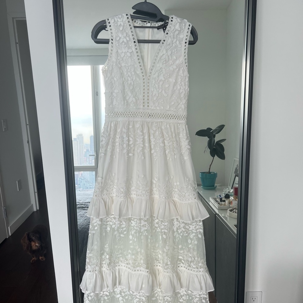 AQ-AQ white bohemian, bridal, summer, special occasion dress